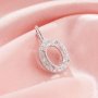 Halo Oval Prong Pendant Settings,Solid 14K 18K Gold Pendant Charm,Moissanite Art Deco Pendant Charm,DIY Pendant Bezel For Gemstone 1421246