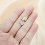 12MM Pave CZ Stone Ginkgo Biloba Leaf Charm,Solid 925 Sterling Silver Gold Plated Pendant Charm,DIY Charm Supplies 1431189