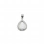 1Pcs Pear Pendant Bezel for Breast Milk Cabochon Solid 925 Sterling Silver Charm Settings DIY Supplies 1431069