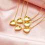 Keepsake Breast Milk Heart Bezel Pendant Settings,Solid Back Solid 14K 18K Gold Necklace,DIY Jewelry With Necklace Chain 16''+2'' 1431511