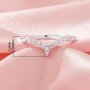 Curved Moissanite Stackable Ring,Solid 14K 18K Gold Ring,Elegant Pave Moissanite Stacker Ring,Stackable Ring,DIY Ring Supplies 1294991