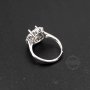 1Pcs 4-8MM Round Flower Silver Gems Cz Stone Prong Setting Solid 925 Sterling Silver Bezel Tray DIY Adjustable Ring Settings 1212046