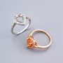 6x8MM Pear Prong Ring Settings Halo Rose Gold Plated Solid 925 Sterling Silver Set Size Ring Bezel for Gemstone 1294240