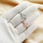 8MM Round Prong Ring Settings,Stackable Solid 925 Sterling Silver Ring,Rose Gold Plated Halo Bezel Band Stacker Ring Set,DIY Ring Set 1294506