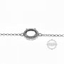 1Pcs 5X7-7X9MM Gems Cz Stone Oval Prong Bezel Settings Solid 925 Sterling Silver DIY Charm Bracelet Tray With 6'' Chain 1900188