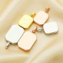 Keepsake Breast Milk Resin Rectangle Pendant Bezel Settings,Solid 925 Sterling Silver Rose Gold Plated Pendant,DIY Memory Jewelry 1431182