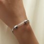 Tube Glass Bottle Stainless Steel Pendant Bracelet,Heart Art Deco Perfume Vial Pendant Chain Bracelet,DIY Bracelet Supplies 1900346