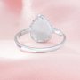 Solid 925 Silver Keepsake Color Birthstones Halo Pear Ring Bezel Settings,DIY Rings for Breast Milk Making 1294700
