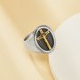 Heavy Cross Stainless Steel Ring,Gold Silver Baptism Ring,Cross Religious Ring,Men's Ring,DIY Ring Supplies 1295014
