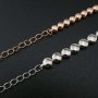 1Pcs Oval Prong Bezel Bracelet Settings 5 Stones Rose Gold Plated Solid 925 Sterling Silver Tray for Gemstone 6''+1.6'' 1900246