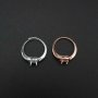 1Pcs 6MM Bypass Shank Round Prong Bezel Rose Gold Plated Solid 925 Sterling Silver Adjustable Ring Settings for Moissanite Gemstone DIY Supplies 1210055