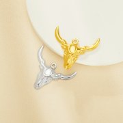 Keepsake Breast Milk Resin Oval Bezel Pendant Settings,Yellow Gold Plated Stainless Steel Bulls Head Pendant Charm,DIY Pendant Blank 1421252