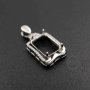 1Pcs Multiple Sizes Rose Gold Silver Prong Bezel Settings For Rectangle Cz Stone Solid 925 Sterling Silver DIY Pendant Charm Tray 1431033