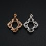 8x10MM Oval Prong Pendant Settings Vintage Flower Rose Gold Plated Solid 925 Sterling Silver Charm Bezel for Gemstone 1421166