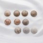 5Pcs Nature Round Coral Fossil Cabochon,Yellow Stone Semi Precious Gemstone DIY Jewelry Supplies 4110193