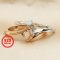 1Pcs 3-5MM Round Bezel Simple Bypass Shank Rose Gold Plated Solid 925 Sterling Silver Adjustable Prong Ring Settings for Gemstone 1210069