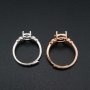 1Pcs Oval Prong Ring Settings Blank Adjustable Simple Rose Gold Plated Solid 925 Sterling Silver DIY Bezel for Gemstone 1224044