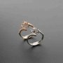 1Pcs 7/8MM Round Simple Rose Gold Silver Gems Cz Stone Prong Bezel Solid 925 Sterling Silver Adjustable Ring Settings 1210035