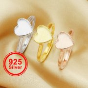 8MM Keepsake Breast Milk Resin Heart Bezel Ring Settings,High Bezel Stackable Ring 1294597