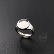 5Pcs 10MM Round Bezel DIY Adjustable Silver Ring Setting Bezel 1294098