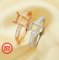 1Pcs Multiple Sizes Rectangle Rose Gold Silver Tiny Gems Cz Stone Prong Bezel Solid 925 Sterling Silver Adjustable Ring Settings 1294132