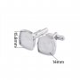 Cushion Square Stainless Steel Cuff links Bezel Settings,Customized DIY Photo Cufflinks,DIY Wedding Cuff Links Blank 1500170