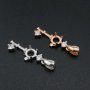 1Pcs 5MM Key Round Prong Pendant Settings Rose Gold Plated Solid 925 Sterling Silver Cabochon Charm Bezel Tray DIY Supplies 1411262