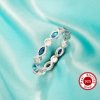 Full Band Keepsake Breast Milk Resin 2MM Round Bezel Ring Settings,Birthstone Solid 925 Sterling Silver Ring,Marquise Art Deco Stackable Eternity Ring 1295080