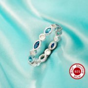 Full Band Keepsake Breast Milk Resin 2MM Round Bezel Ring Settings,Birthstone Solid 925 Sterling Silver Ring,Marquise Art Deco Stackable Eternity Ring 1295080