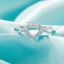 Halo Heart Prong Ring Settings,Split Shank Solid 925 Sterling Silver Ring,Infinity Pave CZ Stone Heart Ring,DIY Ring Supplies For Gemstone 1294957