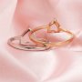 4-9MM Simple Heart Prong Ring Setttings Memory Jewelry Solid 14K 18K Gold DIY Ring Blank Wedding Band for Gemstone 1294169-1