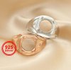 10MM Round Prong Ring Blank Settings Men's Bezel Solid 925 Sterling Silver Rose Gold Plated Adjustable Ring Band for Gemstone 1294315
