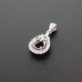 1Pcs 6.5-9MM Round Bezel Gemstone Cz Stone Solid 925 Sterling Silver Prong Pendant Charm Settings Drop Shaple 1411231