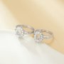 6x8MM Halo Oval Prongs Ring Settings,316L Stainless Steel Oval Ring Blank,Dainty Pave CZ Stone Oval Ring,DIY Ring Supplies For Gemstone 1222145