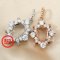 1Pcs Oval Prong Pendant Settings Snow Flake Rose Gold Plated Solid 925 Sterling Silver Filigree Gemstone Charm Bezel Tray DIY Supplies 1421132
