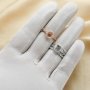 6x8MM Halo Oval Prong Ring Settings,Stackable Solid 925 Sterling Silver Rose Gold Plated Ring,Art Decor Stacker Ring Band,DIY Ring Set 1294524