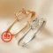 Simple Oval Prong Ring Settings Keepsake Resin Rose Gold Plated Solid 925 Sterling Silver DIY Ring Bezel for Gemstone Supplies 1224125