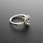 1Pcs 5-9MM Round Simple Gemstone Cz Stone Prong Bezel Solid 925 Sterling Silver Adjustable Ring Settings Heart Shape 1214032