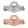 6x8MM Oval Prong Ring Settings,Breast Milk Resin 2x4MM Marquise Bezel Stacker Ring Set,Flower Stackable Solid 925 Sterling Silver Rose Gold Plated Ring,DIY Ring Supplies 1294553