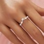Curved Tree Branch Leaf Moissanite Stackable Ring,Flower Solid 14K 18K Gold Ring,Dainty Stacker Ring,Stackable Ring,DIY Ring Supplies 1295001