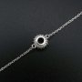 1Pcs Round Prong Bezel Bracelet Settings Halo Solid 925 Sterling Silver Tray for Gemstone 6''+1.6'' 1900247