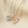 7MM Heart Bezel Halo Pave Pendant Settings Solid 925 Sterling Sliver DIY Gemstone Supplies Charm Tray with Necklace Chain 15''+1'' 1431139
