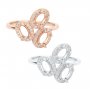 4x6MM Three Stones Oval Prong Ring Settings,Solid 925 Sterling Silver Rose Gold Plated Ring,Family Ring,Mother's Ring,DIY Ring Supplies 1224179