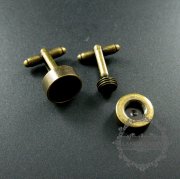 10pcs Screw Change Series 12mm setting size screwed top bezel vintage style antiqued bronze brass DIY cufflinks,cuff link supplies jewelry findings 1500057