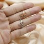 1Pcs 5X7MM Oval Pear Bezel Two Stones Bypass Pave Shank Rose Gold Plated Solid 925 Sterling Silver Adjustable Ring Settings For DIY Gems Moissanite Stone 1294157