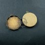 5pcs 25mm setting size vintage style bronze crown round pendant charm bezel base DIY supplies 1411073