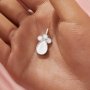 Keepsake Breast Milk Resin Pear Bezel Pendant Settings,Solid 9K 14K 18K Gold Pendant Charm,Moissanite Three Stone DIY Pendant Supplies 1431433