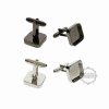 10Pcs 14MM Square Silver,Gun Black Bezel Tray Brass Cuff Links DIY Custom Wedding Cufflinks Blank Supplies 1500153