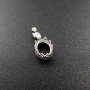 1Pcs 8X10MM Oval Crown Bezel Settings With Cz Stone Bail Solid 925 Sterling Silver DIY Pendant Charm Tray 1421092