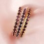 2MM Dainty January Birthstone Eternity Ring Red Garnet Gemstone Wedding Engagement Full Band Stackable Ring Solid 14K Gold Ring 1294302